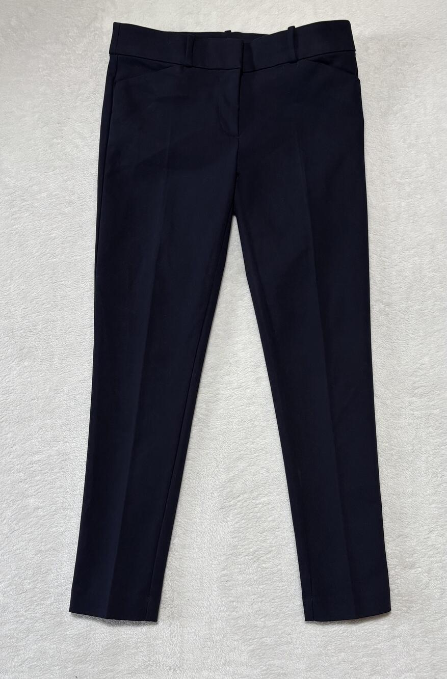 LOFT Pants Womens 0 Navy Marisa Ankle Dress Trousers Slim Work Office Stretch